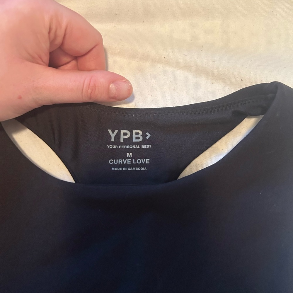 Abercrombie & Fitch Black High-Neck Tank with Tan Contrast Trim - Picture 2 of 2